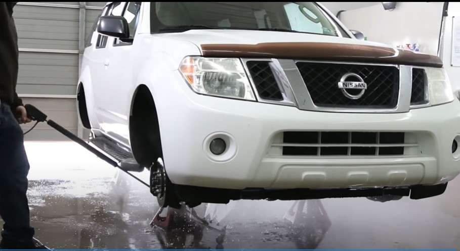 Wash Salt From Under Car using pressure washer